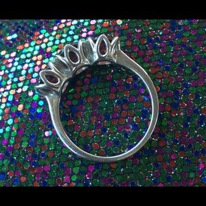 Sterling , garnet ring. Size,10.